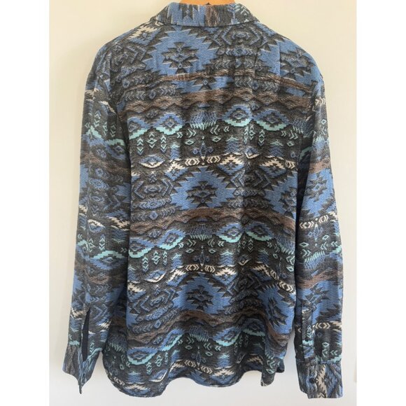 American Rag Men's XL Aztec Print Button-Up Shirt Blue/Gray Western Cowboy - Picture 2 of 7
